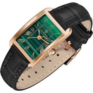 Leather Strap Watch Elegant Classic Vintage Retro Square Ladies Quartz Watches